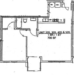 201Lofts One Bedroom One Bathroom Floor Plan